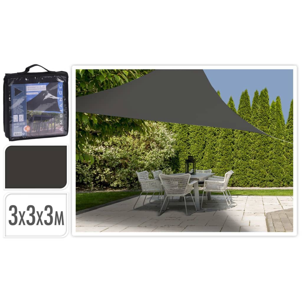 ProGarden Schaduwdoek driehoek 3x3x3 m donkergrijs afbeelding