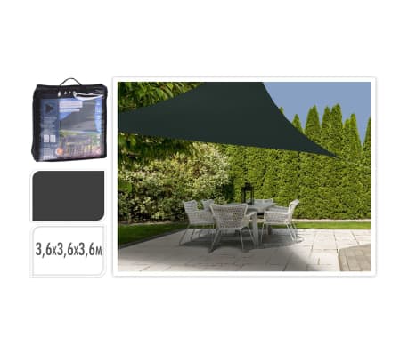 ProGarden Πανί Σκίασης Τριγωνικό Σκούρο Γκρι 3,6 x 3,6 x 3,6 μ.