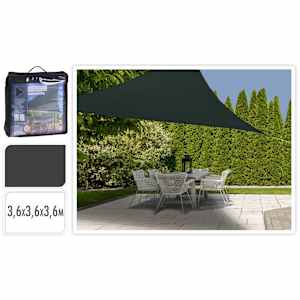 ProGarden Πανί Σκίασης Τριγωνικό Σκούρο Γκρι 3,6 x 3,6 x 3,6 μ.