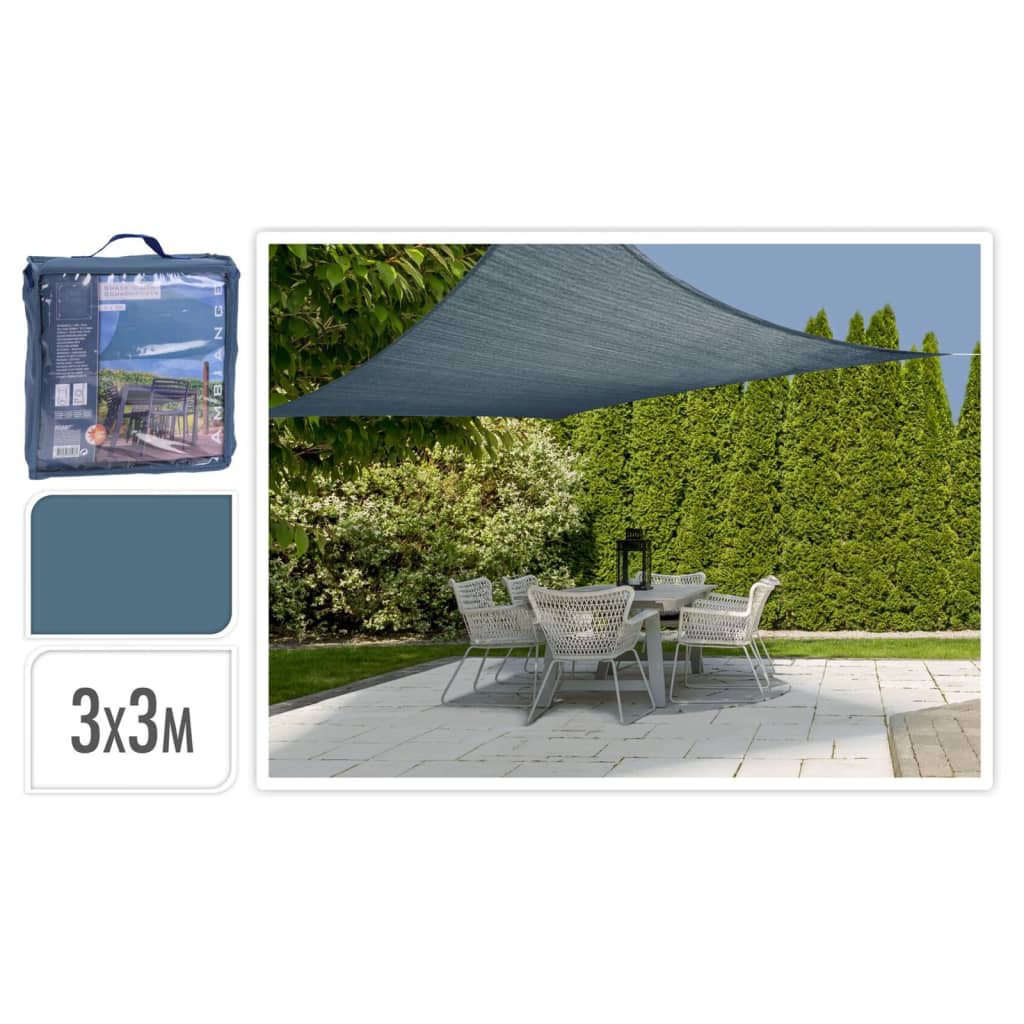 ProGarden Schaduwdoek vierkant 3x3 m blauw afbeelding