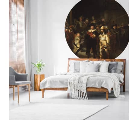 WallArt Tapet cirkelformad The Night Watch 190 cm