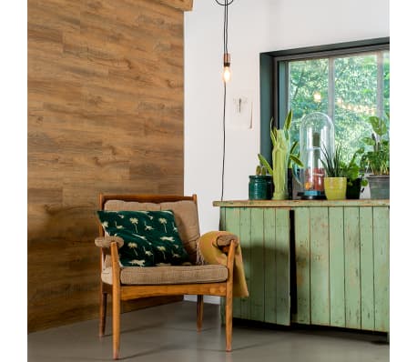WallArt Trelignende planker gjenvunnet eik rustbrun