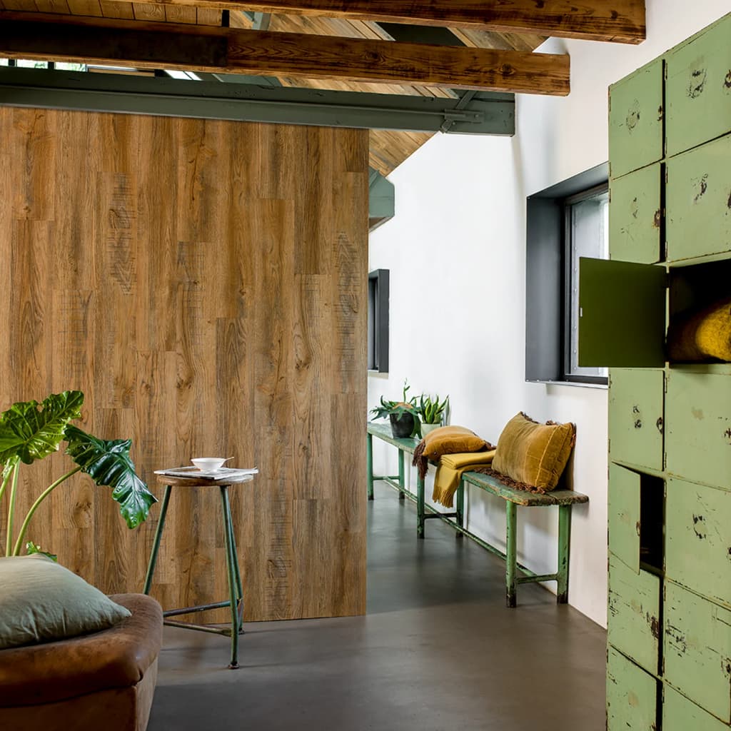 WallArt Planken hout-look gerecycled eikenhout vintagebruin afbeelding