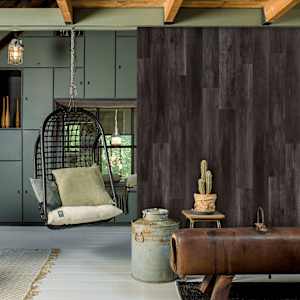 WallArt Πάνελ Τοίχου με Όψη Barnwood Δρυός Ανθρακί Μαύρο