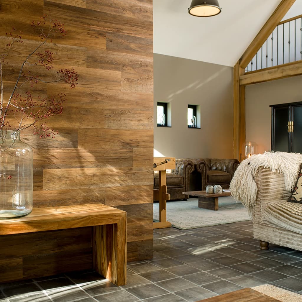 WallArt Planken hout-look schuurhout eiken omberbruin afbeelding