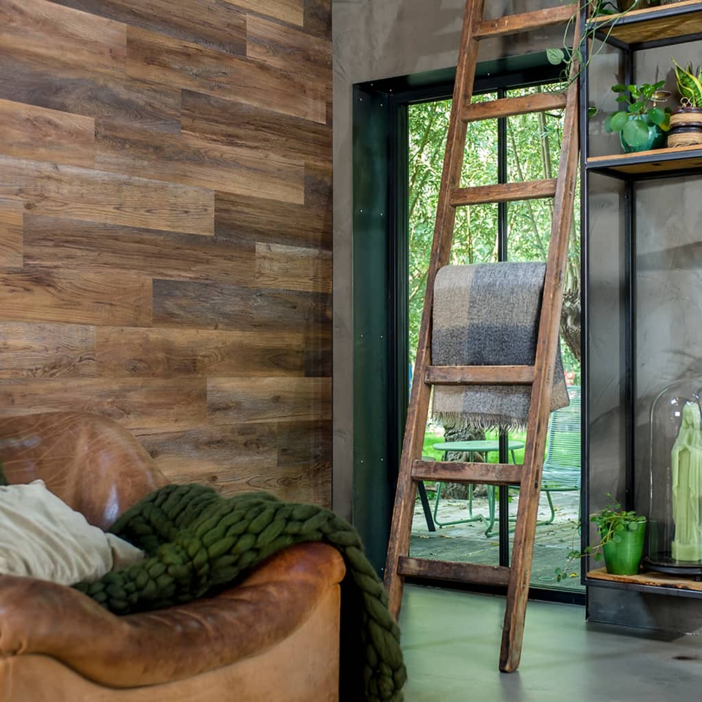 Alternativ bild 2 för WallArt Trä lameller åldrad ek trä umber brun