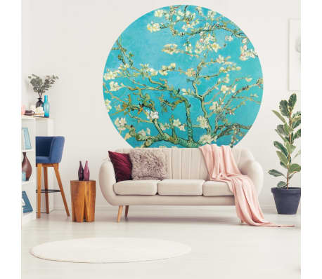 WallArt tapetcirkel Almond Blossom 142,5 cm