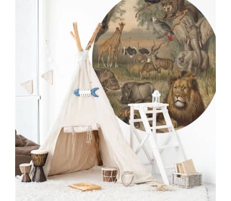 WallArt Tapetai Animals of Africa, 142,5cm, apskriti