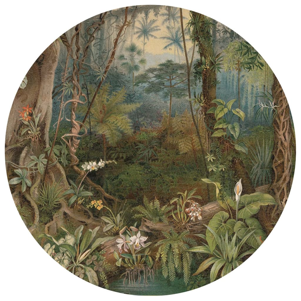 WallArt Tapet în formă de cerc „In the Jungle”, 190 cm