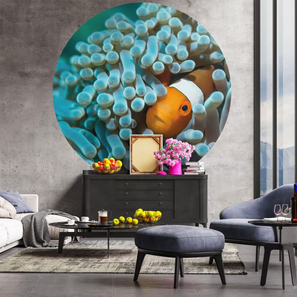WallArt Tapet în formă de cerc „Nemo the Anemonefish”, 190 cm