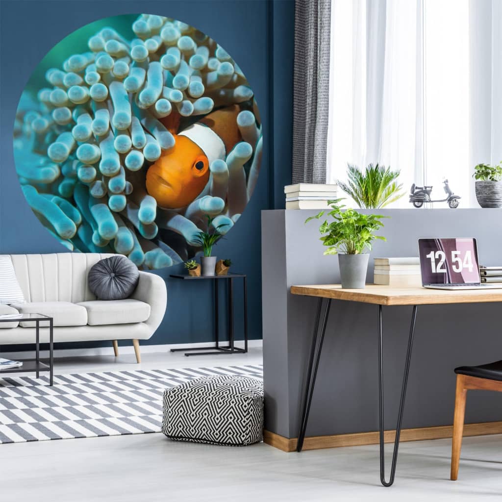 WallArt Tapet în formă de cerc „Nemo the Anemonefish”, 142,5 cm