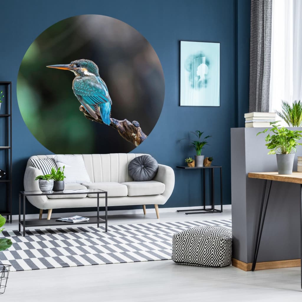 WallArt Tapet în formă de cerc „The Kingfisher”, 190 cm