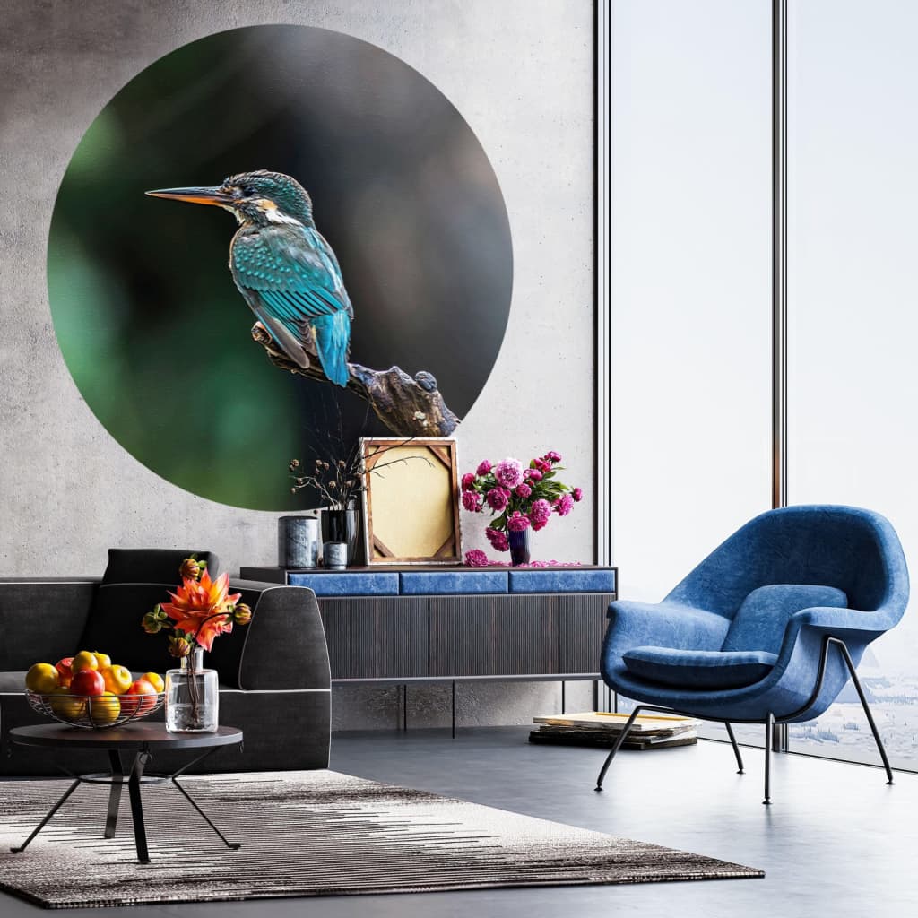 WallArt Tapet în formă de cerc „The Kingfisher”, 190 cm