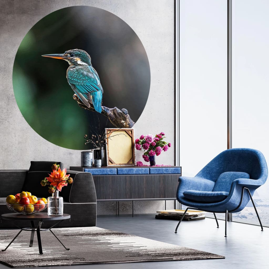 WallArt Tapet în formă de cerc „The Kingfisher”, 142,5 cm