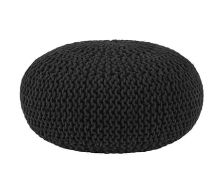 LABEL51 Pouf tricoté Coton L Noir