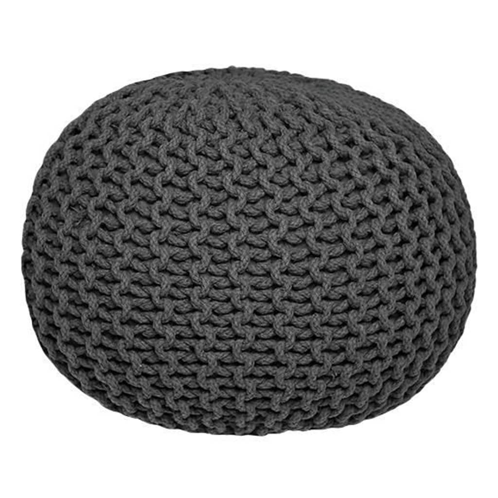 LABEL51 Pouf tricoté Coton M Anthracite