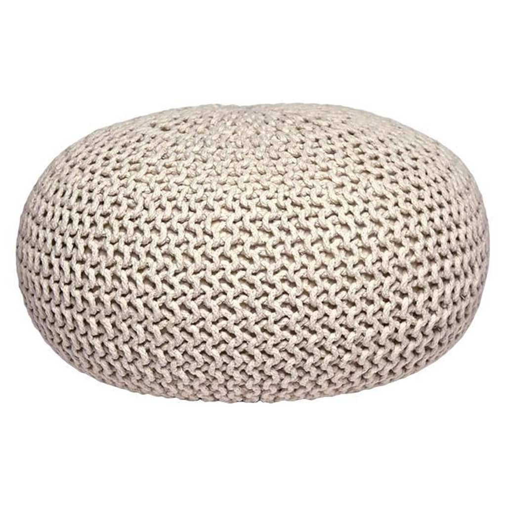 LABEL51 Pouf tricoté Coton L Naturel