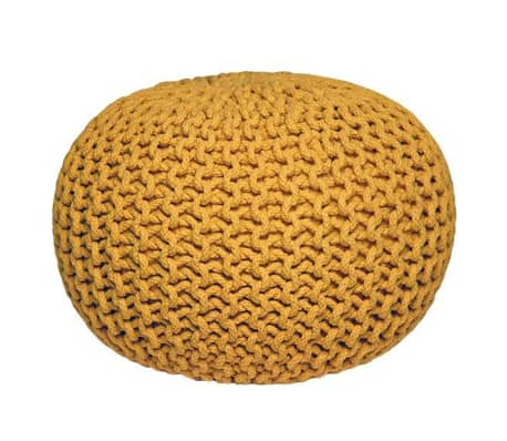 LABEL51 Pufe tricotado algodão M amarelo