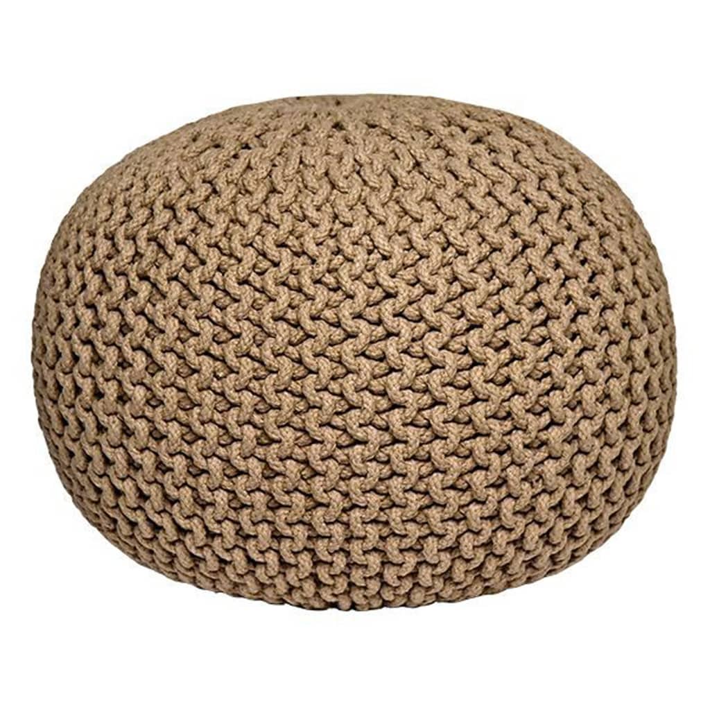 LABEL51 Pouf tricoté Coton M Beige