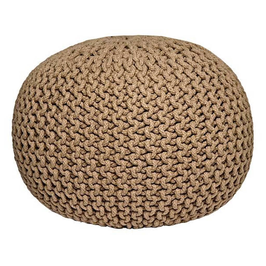 LABEL51 Pouf a Maglia in Cotone M Beige