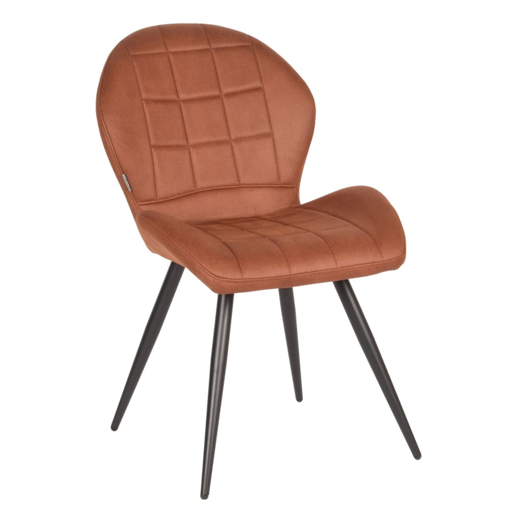 LABEL51 Eetkamerstoelen 2 st Sil 51x64x87 cm microvezel cognackleurig afbeelding