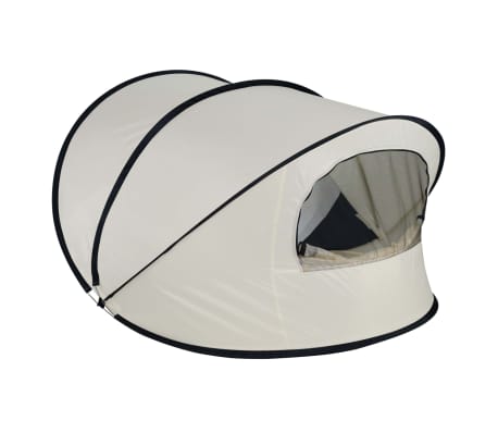 DERYAN Tienda de playa desplegable lujosa color crema XXL 155x133x95cm