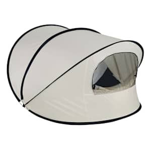 DERYAN Tienda de playa desplegable lujosa color crema XXL 155x133x95cm