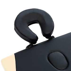 Skládací masážní stůl se 2 zónami hliník černý a béžový - obrázek 5