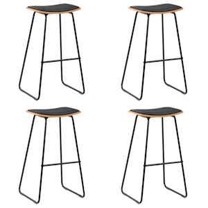 Barski stolčki 4 kosi črno umetno usnje