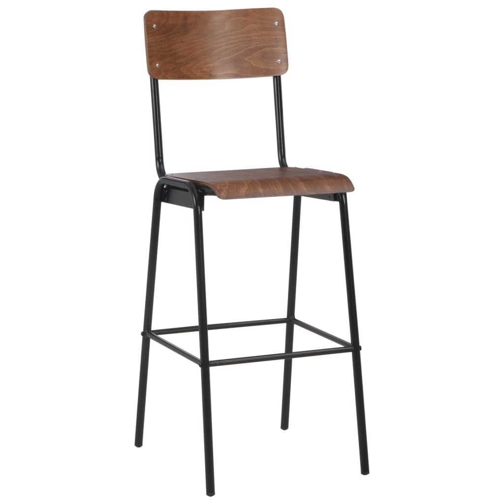 vidaXL Bar Chairs 4 pcs Solid Plywood Steel