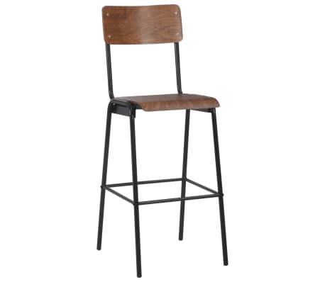 vidaXL Barstoelen 4 st massief multiplex staal