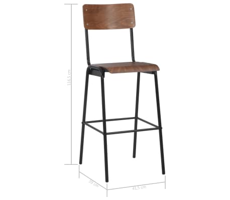 vidaXL Barstühle 6 Stk. Massives Sperrholz Stahl vidaXL Barstühle 6 Stk. Massives Sperrholz Stahl