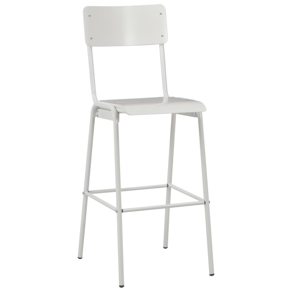 

vidaXL Barstoelen 6 st massief multiplex staal wit