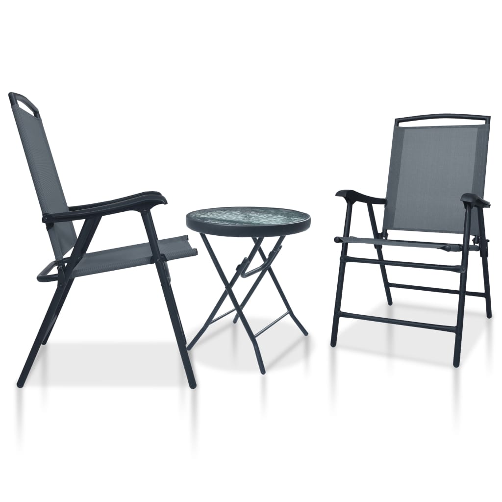 vidaXL 3-tlg. Bistro-Set Grau Stahl