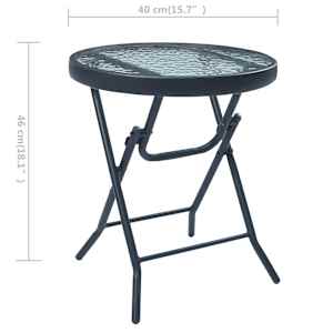 3dílný bistro set černý ocel - obrázek 13