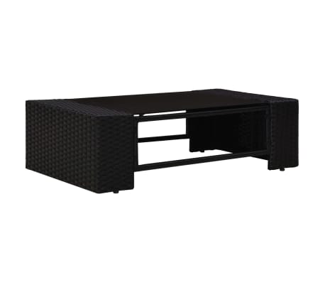 vidaXL Salon de jardin 8 pcs R&eacute;sine tress&eacute;e Noir