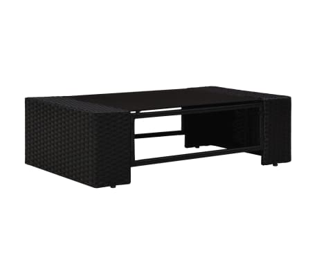 vidaXL 10-tlg. Garten-Lounge-Set Poly Rattan Schwarz