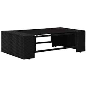 vidaXL 10-tlg. Garten-Lounge-Set Poly Rattan Schwarz