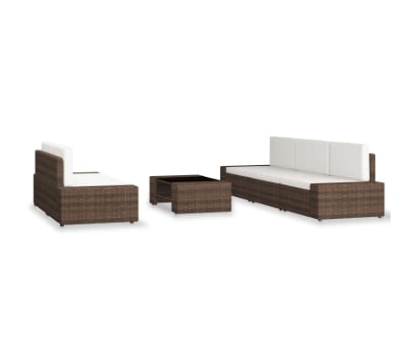 vidaXL Salon de jardin 6 pcs R&eacute;sine tress&eacute;e Marron
