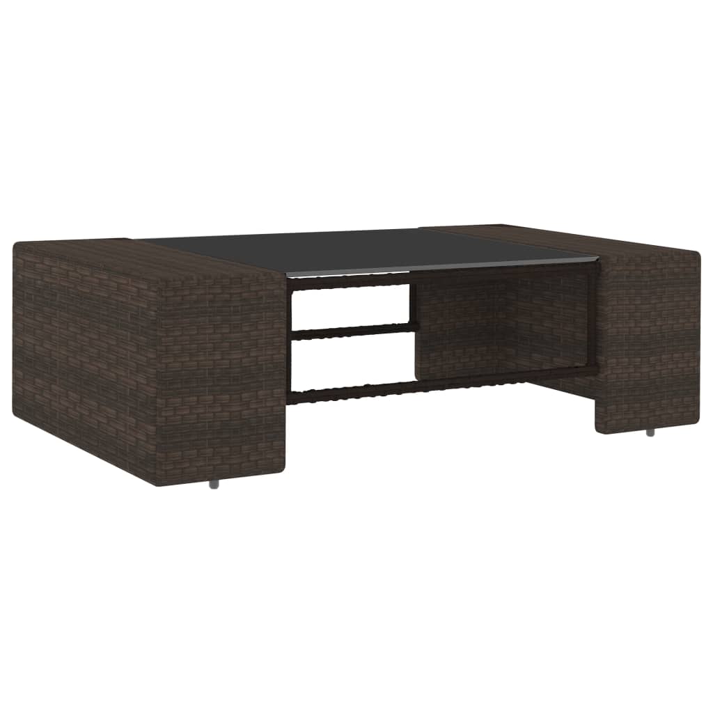 Set mobilier de grădină, 7 piese, maro, poliratan