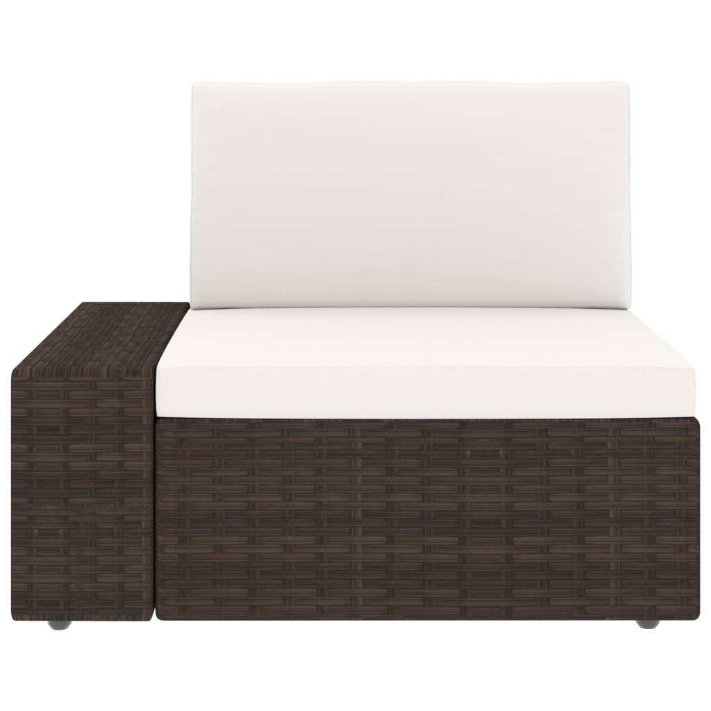Set mobilier de grădină, 8 piese, maro, poliratan