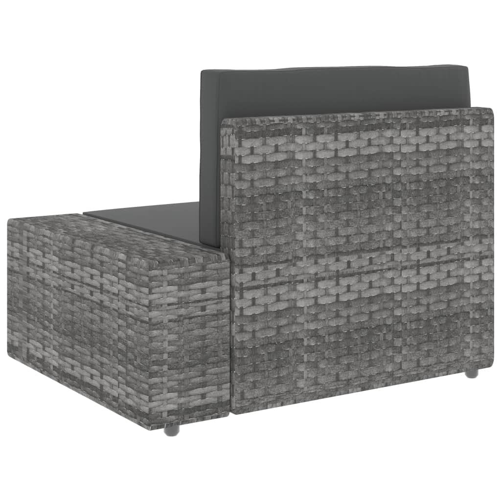 Set mobilier de grădină, 6 piese, gri, poliratan