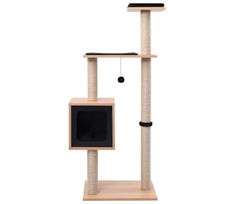 vidaXL Cat Tree | Brown | Wood | Large | Removable Covers | Cat Tree