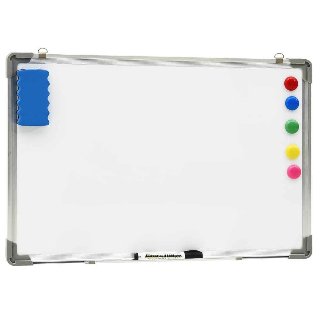 vidaXL Magnetická tabuľa stierateľná za sucha biela 60x40 cm oceľ
