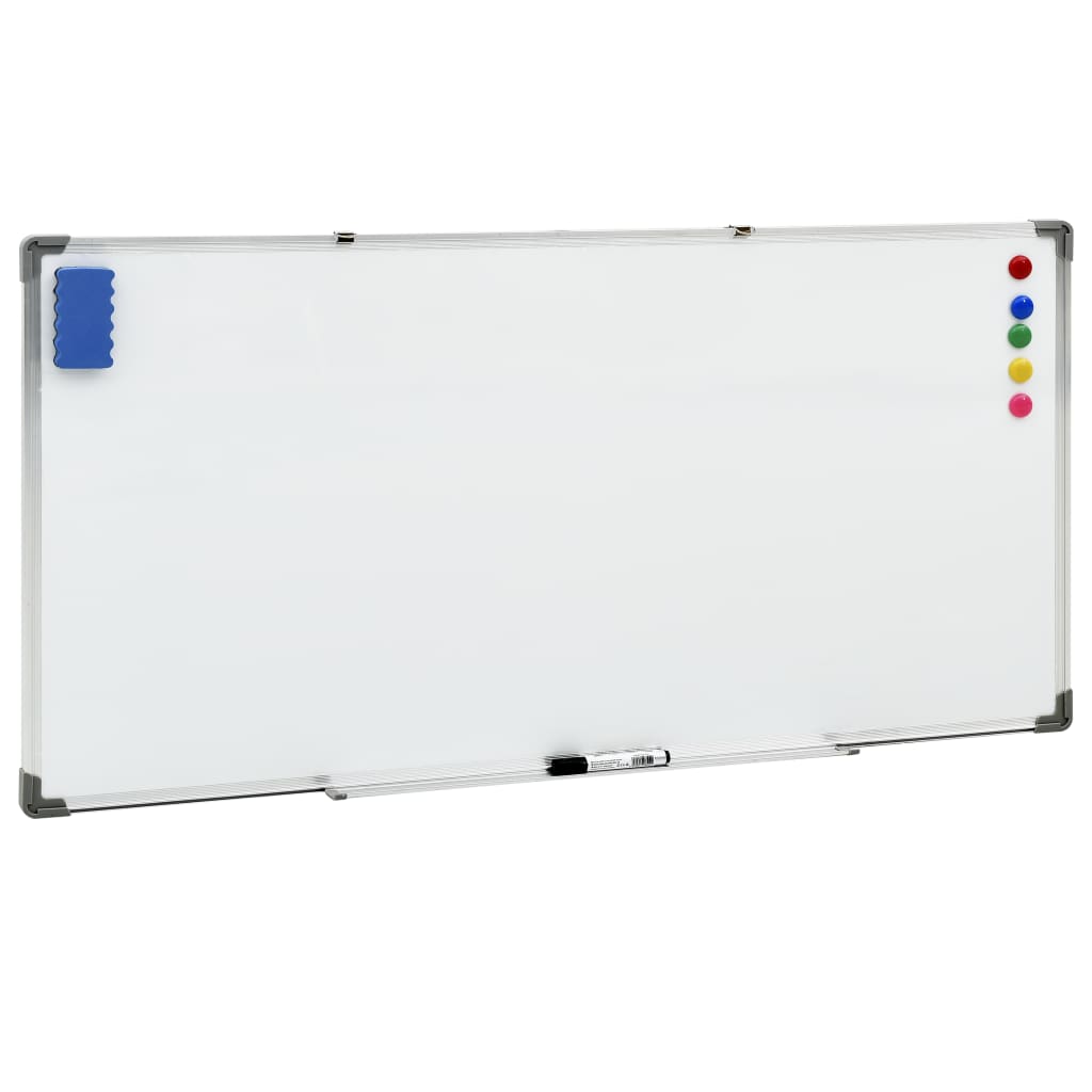 vidaXL Magnetická tabuľa stierateľná za sucha biela 120x60 cm oceľ