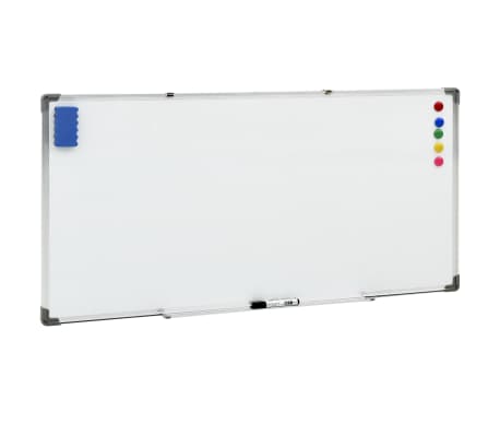 vidaXL Whiteboard magnetisch 120x60 cm staal wit