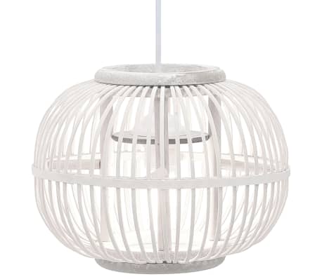 vidaXL Lampe suspendue Blanc Osier 40 W 30x22 cm Globe E27