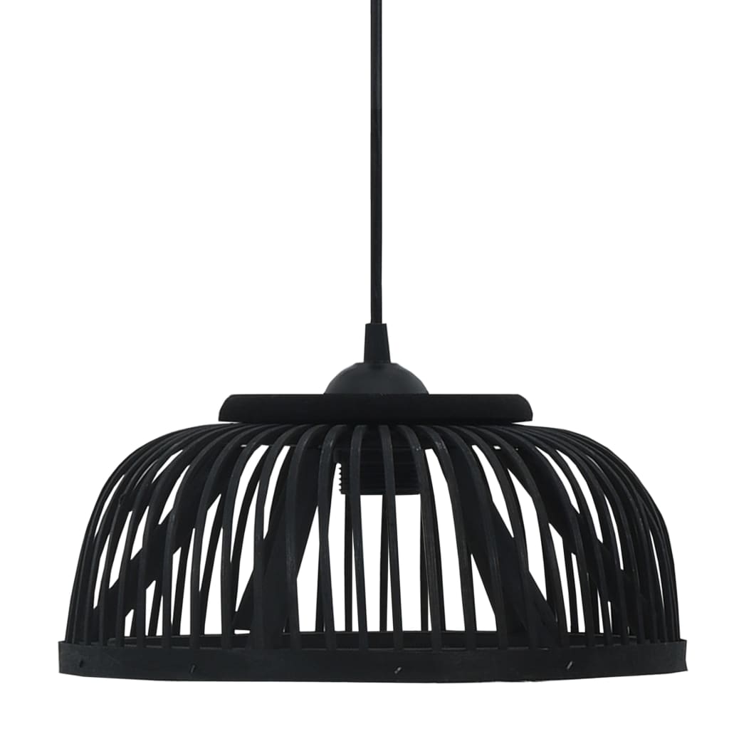 vidaXL Lampă suspendată, negru, 34×14,5cm, bambus, 40 W, semicerc, E27 vidaXL