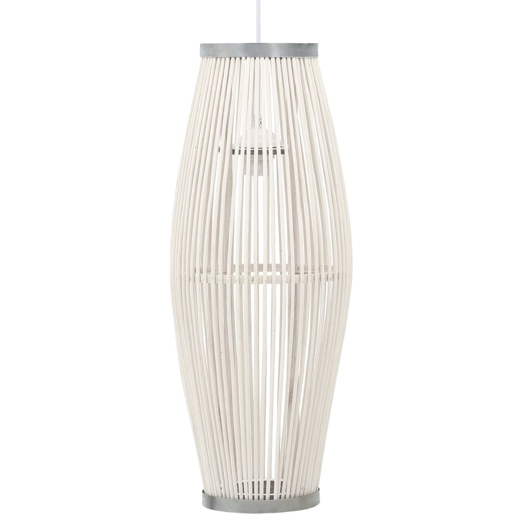 vidaXL Lampă suspendată, alb, 21×50 cm, răchită, 40 W, oval, E27 de la vidaxl imagine noua