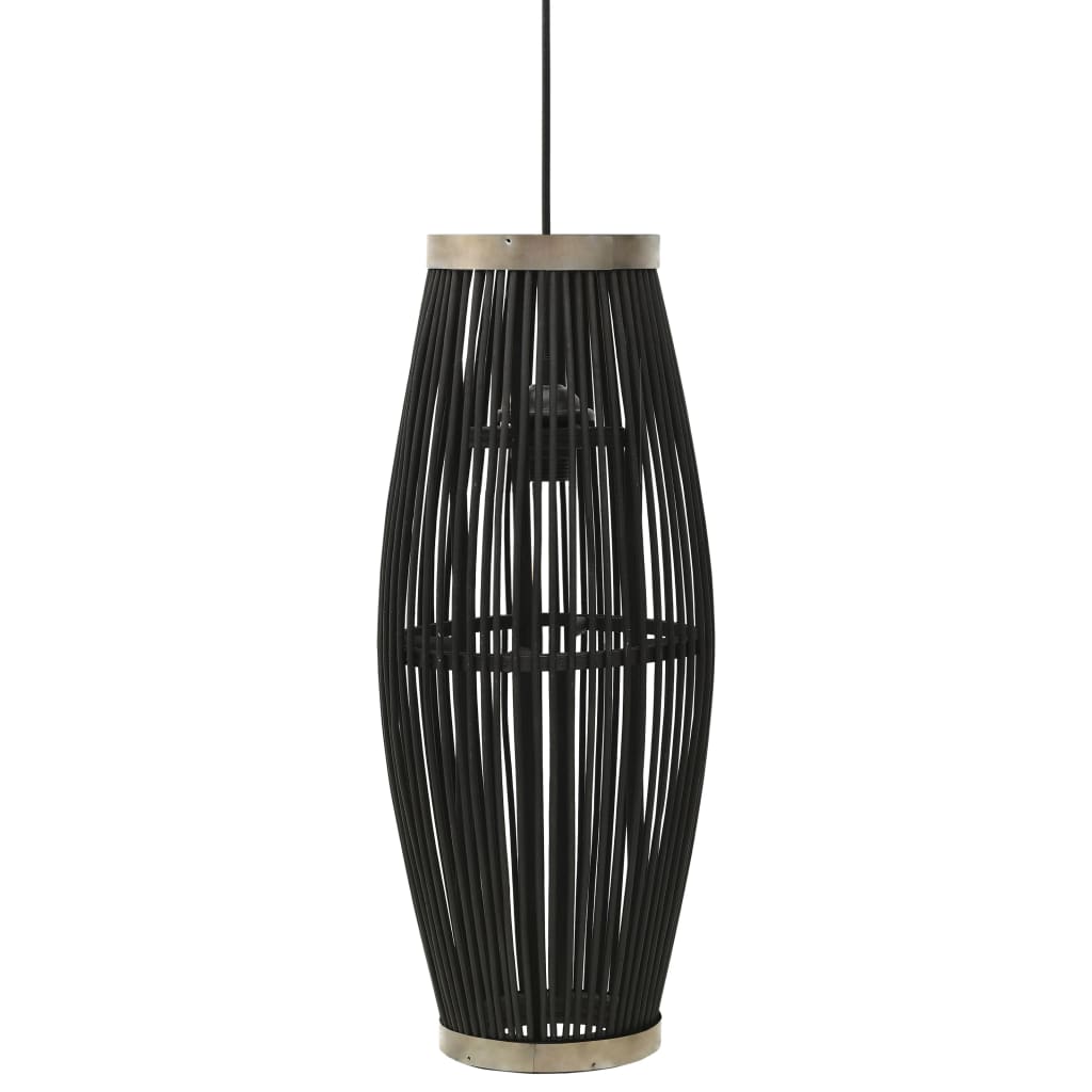 vidaXL Lampă suspendată, negru, 21×50 cm, răchită, 40 W, oval, E27 vidaXL